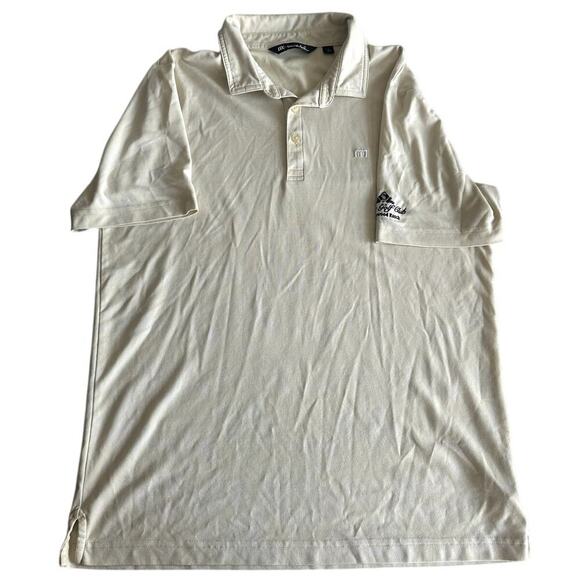 Travis Mathew Pale Yellow Legacy Golf Club Short Sleeve Gold Polo- L - Picture 1 of 9